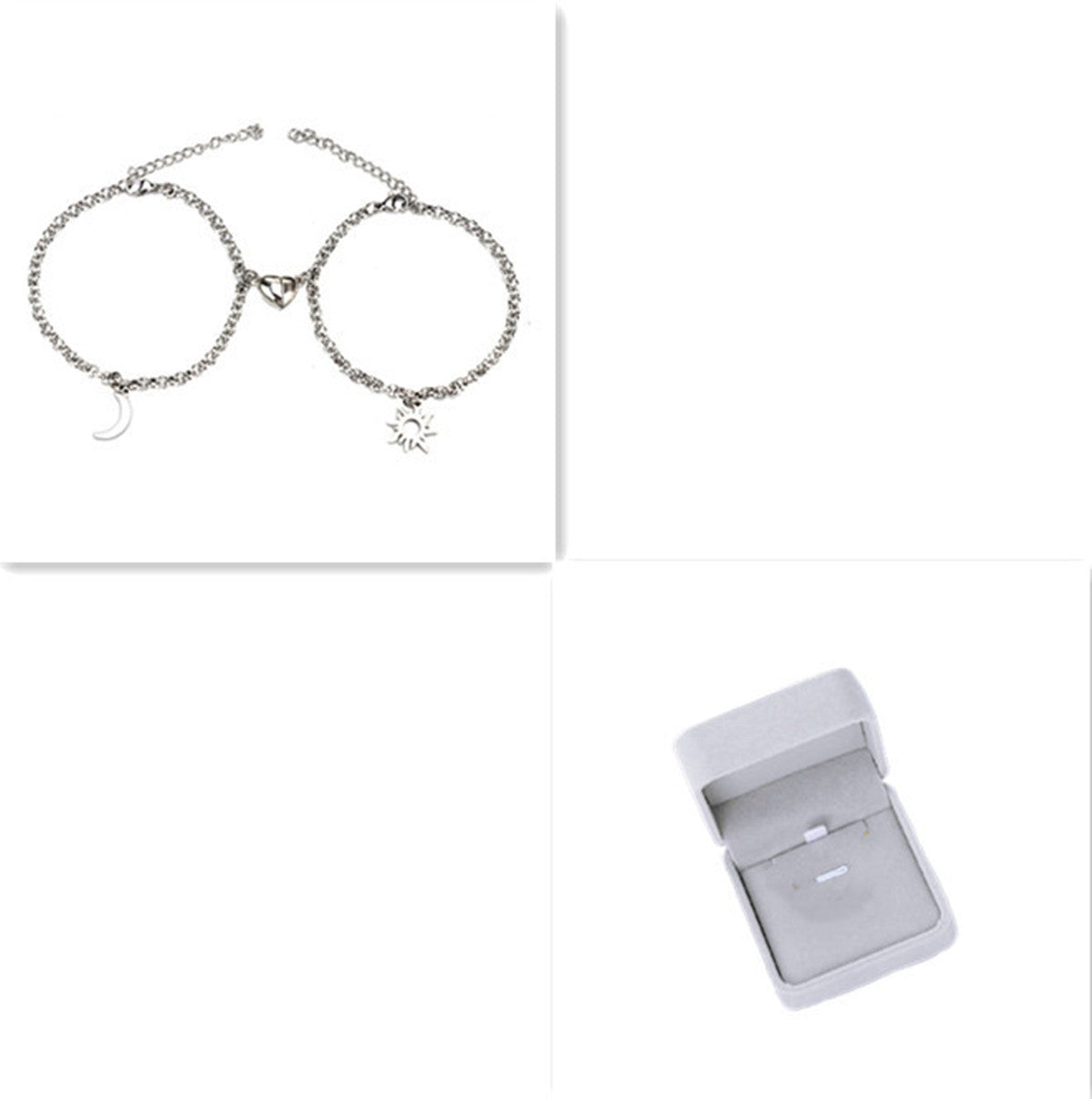 2Pcs Sun Moon Charm Magnet Attraction Bracelets For Couples