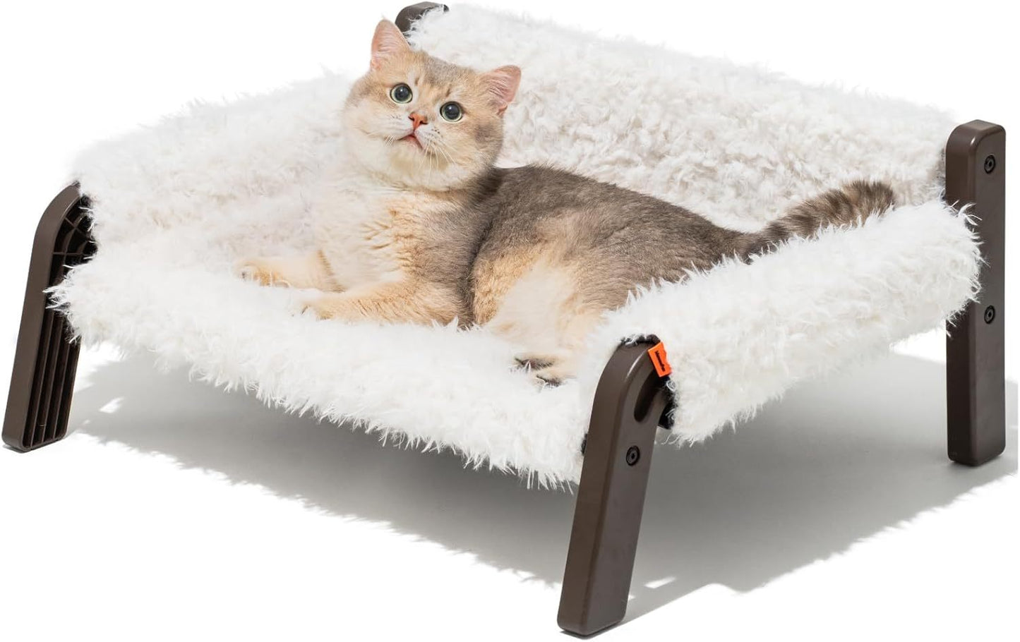 MEWOOFUN Raised Dog & Cat Bed - Elevated Plush Pet Sofa With Non-Slip Bottom