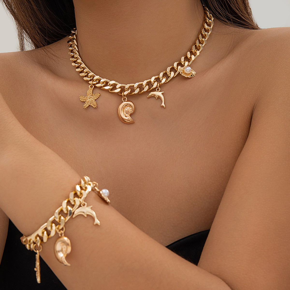 Creative Boho Conch Necklace & Bracelets