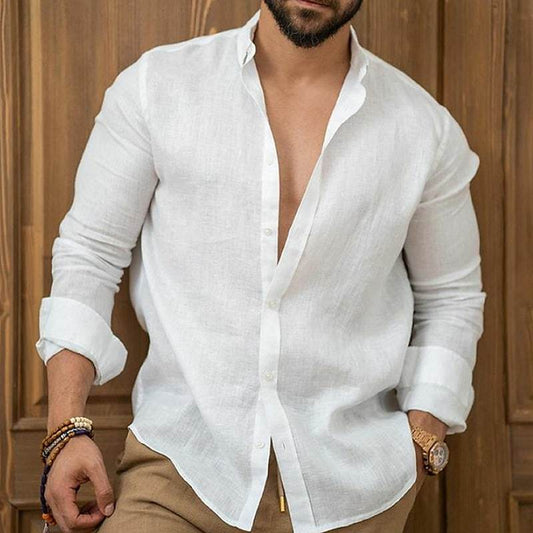 Amazon Men's Linen Shirt Button Shirt Summer