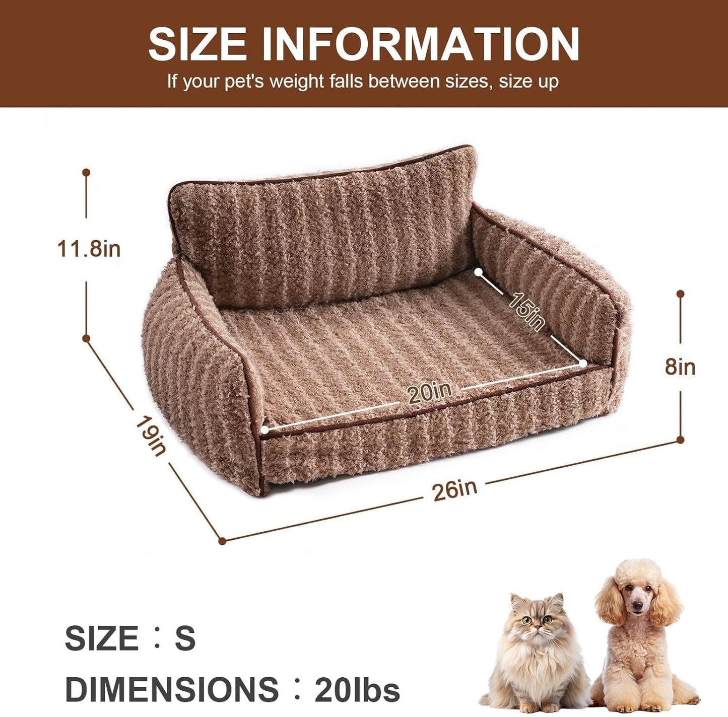 Mewoo Orthopedic Dog Couch For Indoor Dogs