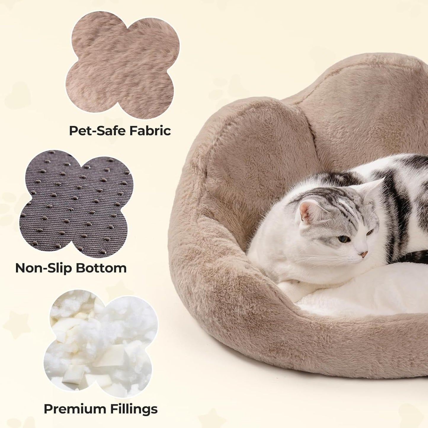MEWOOFUN Round DogBed For Indoor Dogs