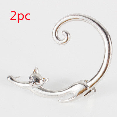 Single Piece Punk Earring with Ear Cuff Rock
