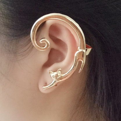 Single Piece Punk Earring with Ear Cuff Rock
