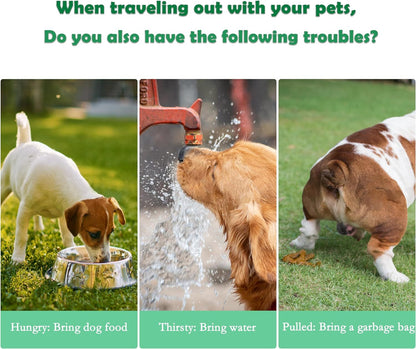 3 In 1 Pet Outdoor Portable Dog Water Bottle With Food Container
