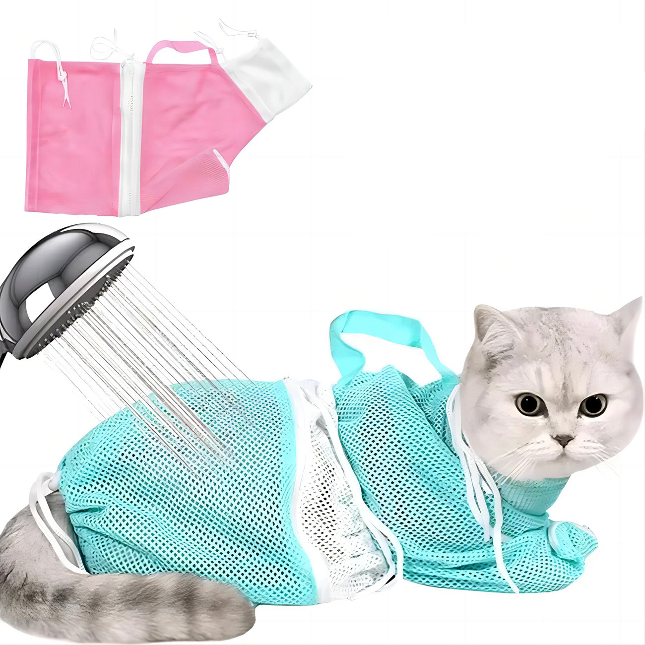 Cat Grooming Shower Bag Adjustable Multipurpose Pet Restraint Bag