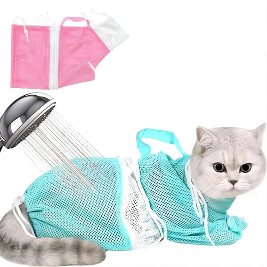 Cat Grooming Shower Bag Adjustable Multipurpose Pet Restraint Bag