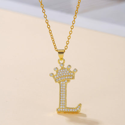 1PCS Fashionable Gold Diamond Crown Necklace