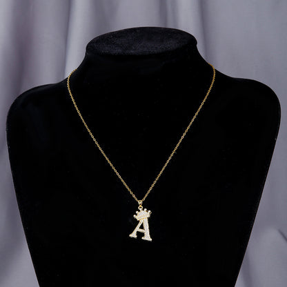 1PCS Fashionable Gold Diamond Crown Necklace