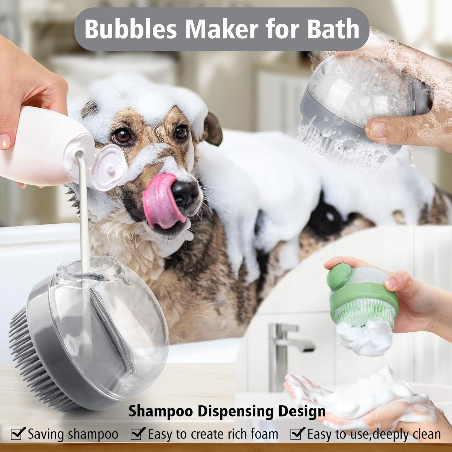 Soft Silicone Bristle Dog Brush