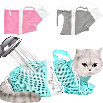 Cat Grooming Shower Bag Adjustable Multipurpose Pet Restraint Bag