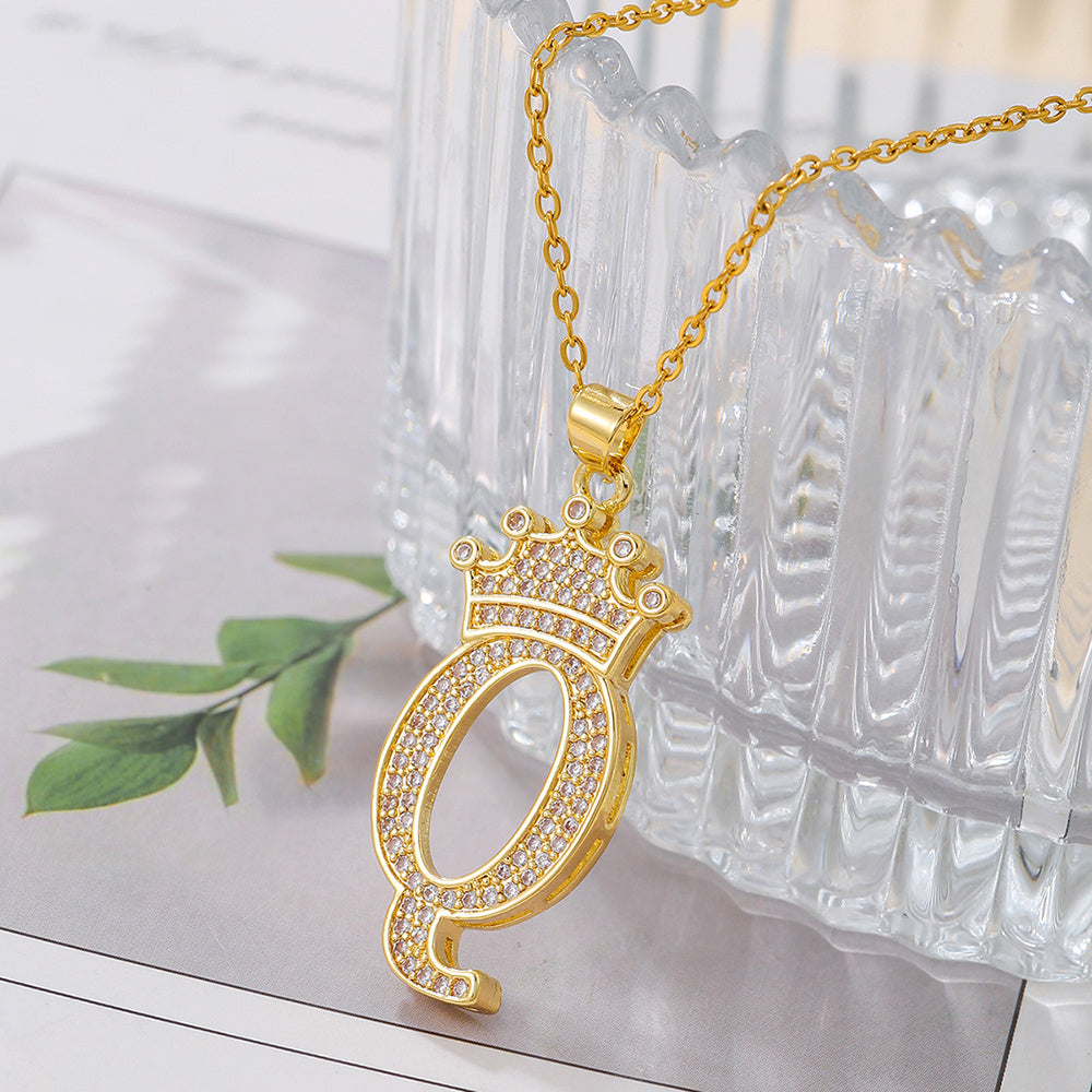 1PCS Fashionable Gold Diamond Crown Necklace