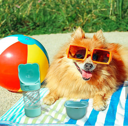 3 In 1 Pet Outdoor Portable Dog Water Bottle With Food Container