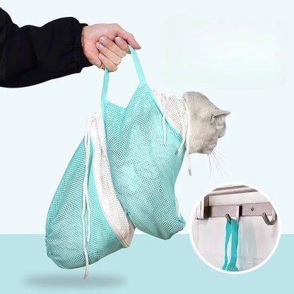 Cat Grooming Shower Bag Adjustable Multipurpose Pet Restraint Bag