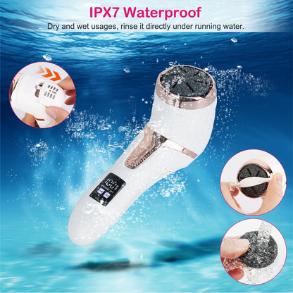 17Pcs Electric Foot Callus Remover With Vacuum Foot Grinder