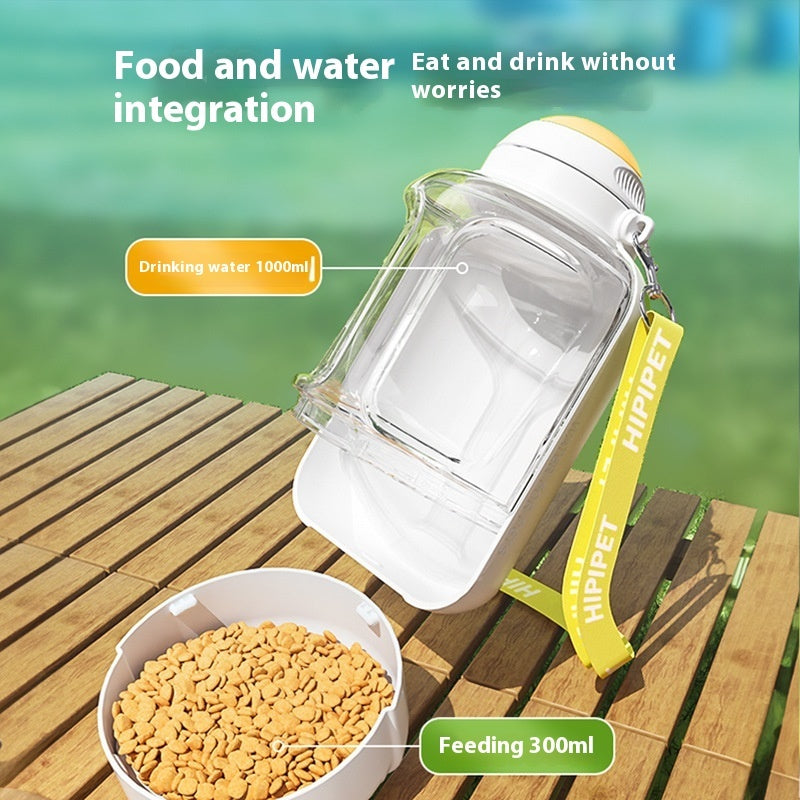 2 In 1 Dog Large Capacity Pets Out Drinking Pot